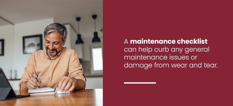 benefit of maintenance checklist