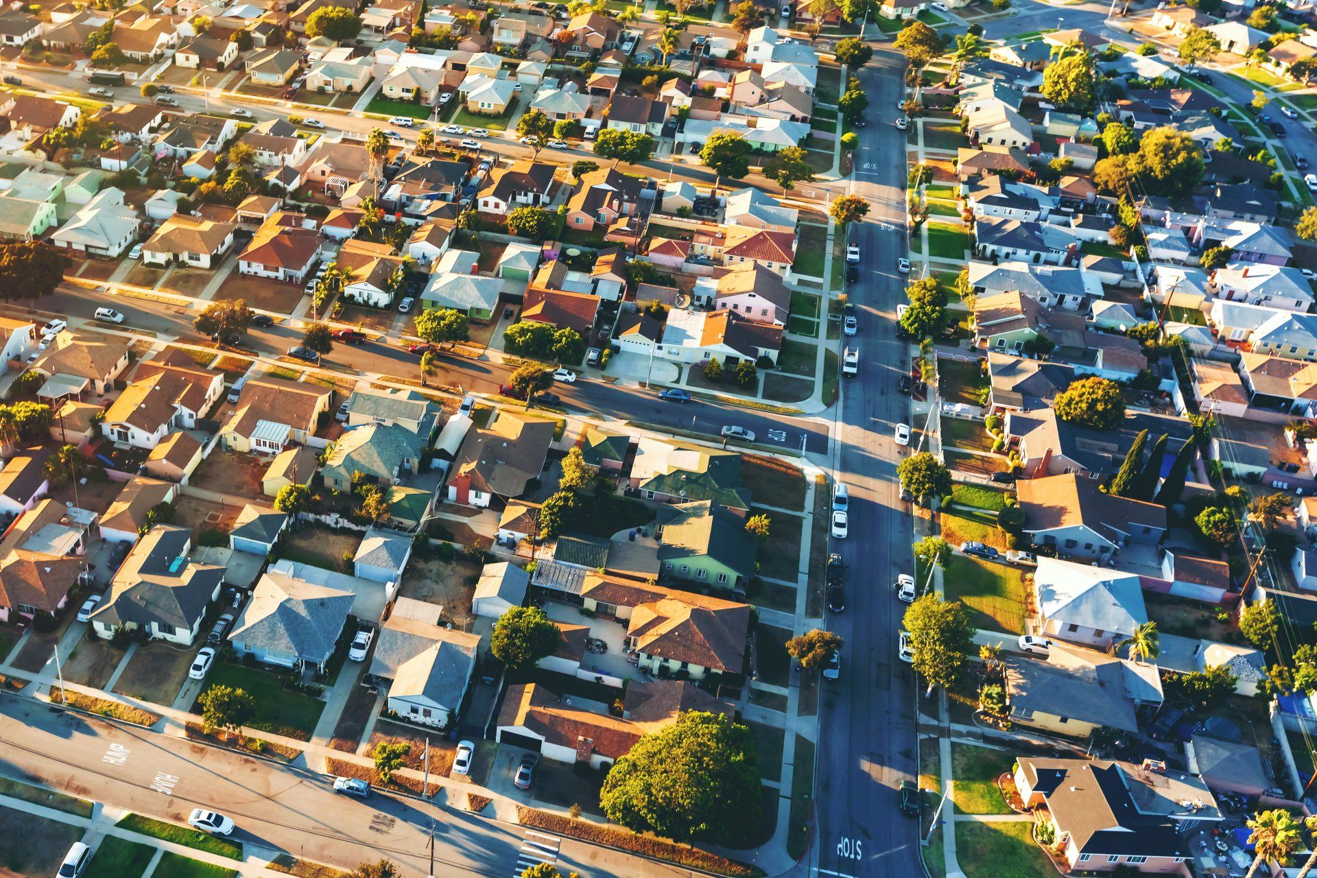aerial view of a residential neighborhood in Harrisburg, PA