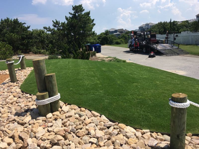 Bermuda Sod with Nautical Pilings and Fence