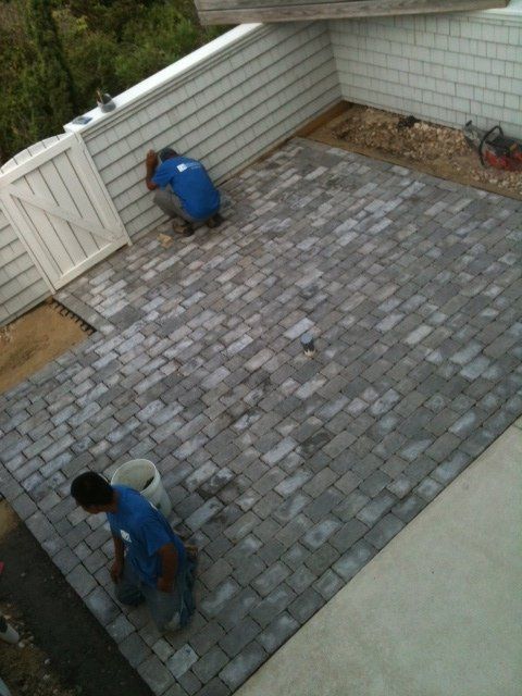 4x8 Grey Patio constructed with Brick Paver