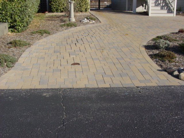 Light brown Brick paver driveway