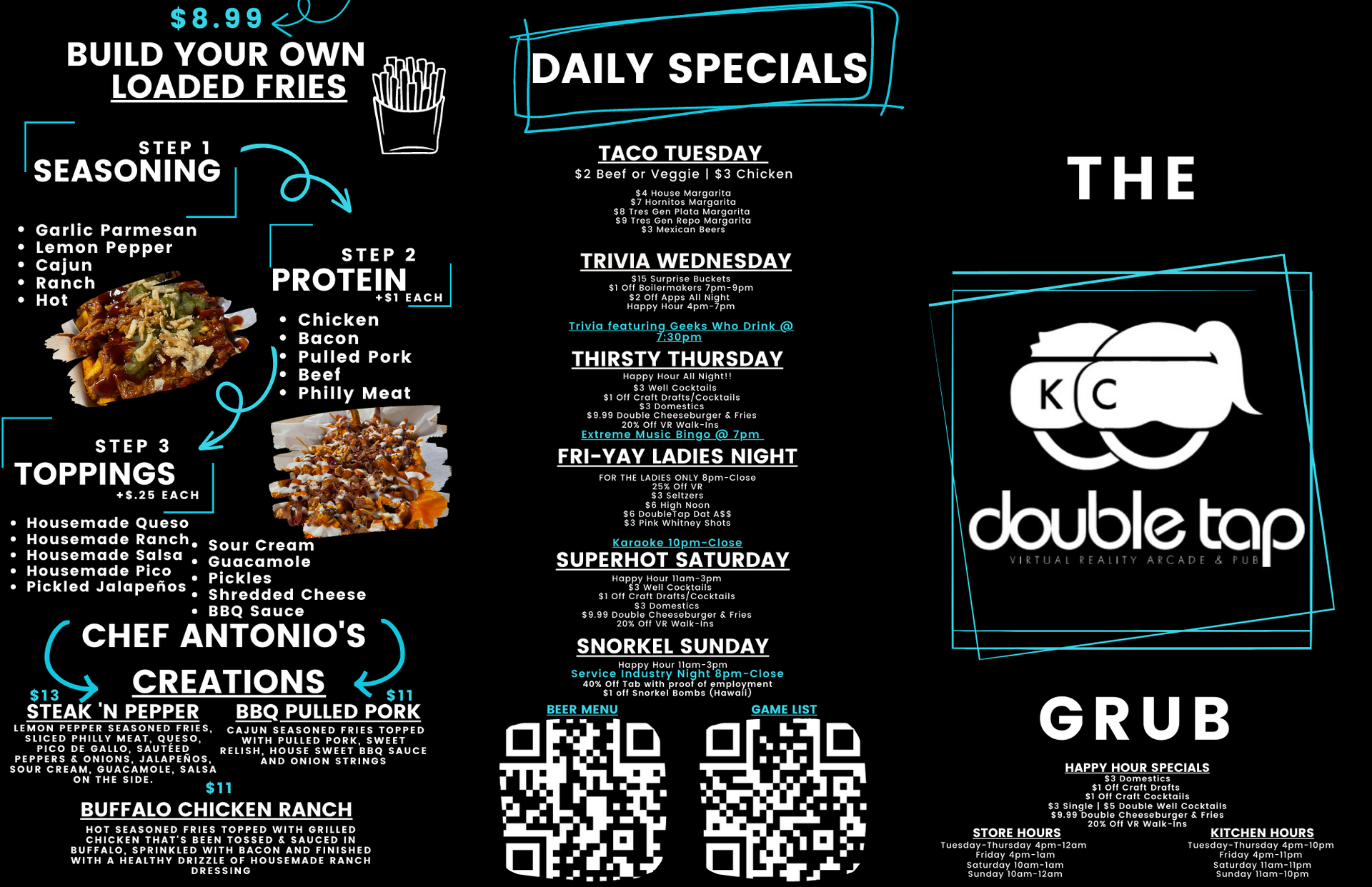 Food & Drink Menus at DoubleTap KC River Market