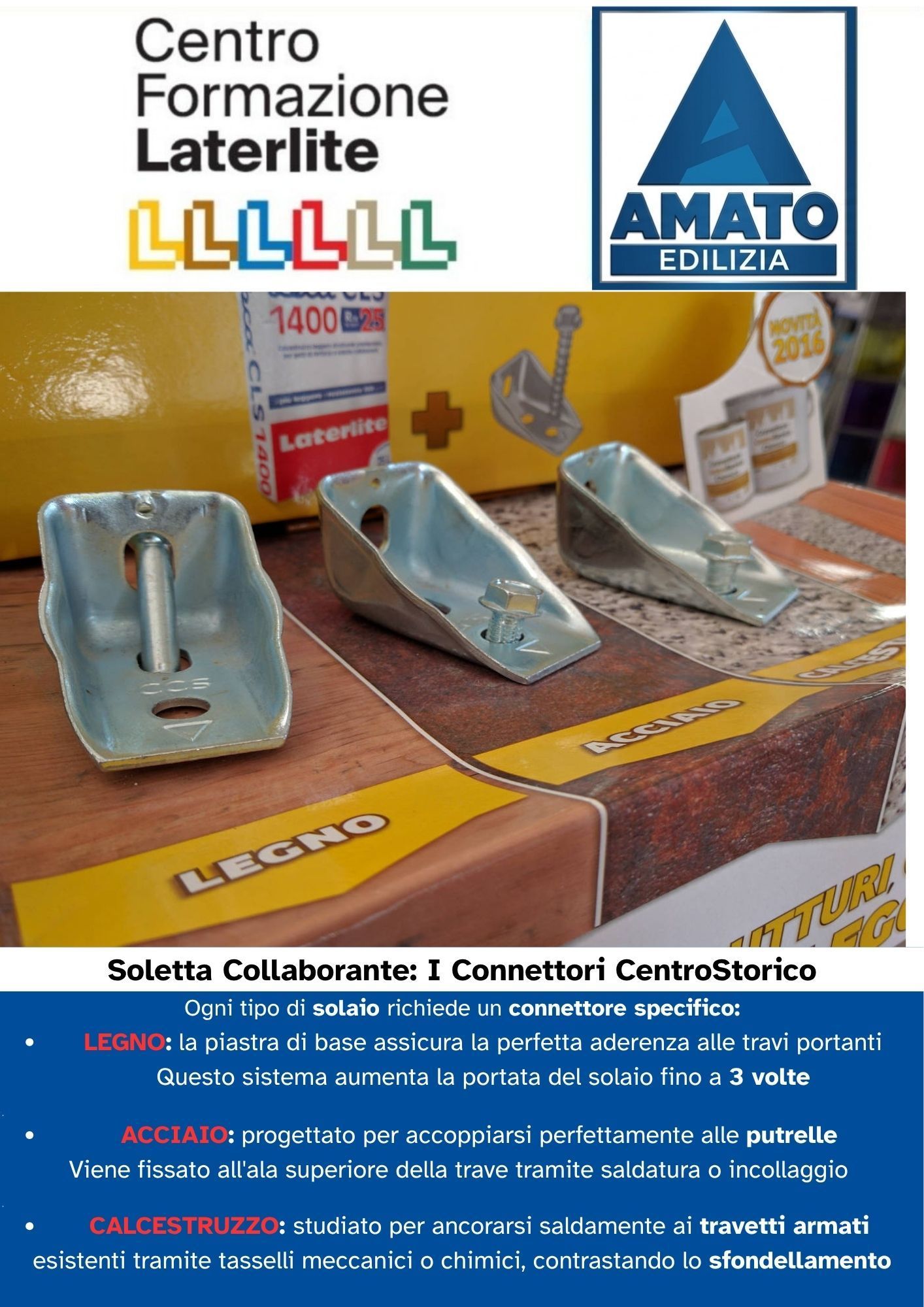 Connettori centro storico : soletta collaborante