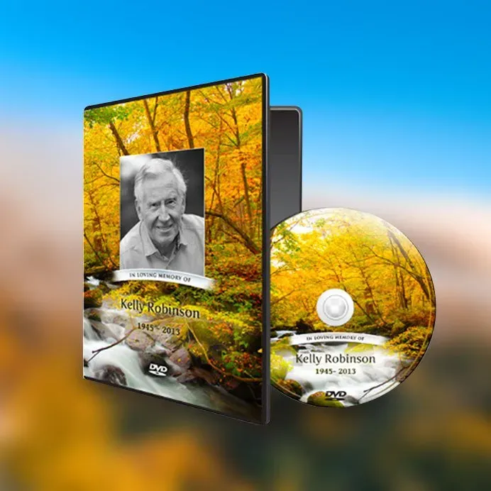 a memorial dvd for kelly robinson with a picture of a man on the cover