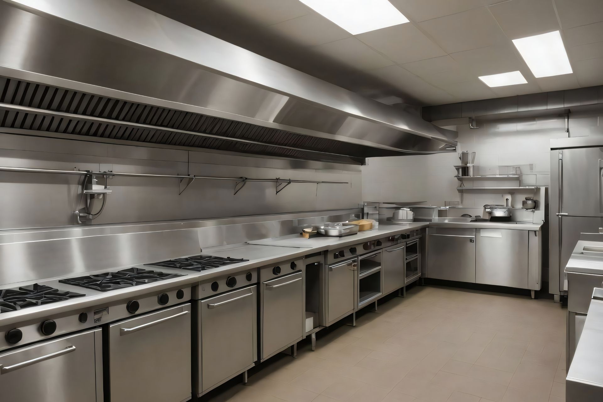 Hospital room with beds, medical equipment, and a long hallway.