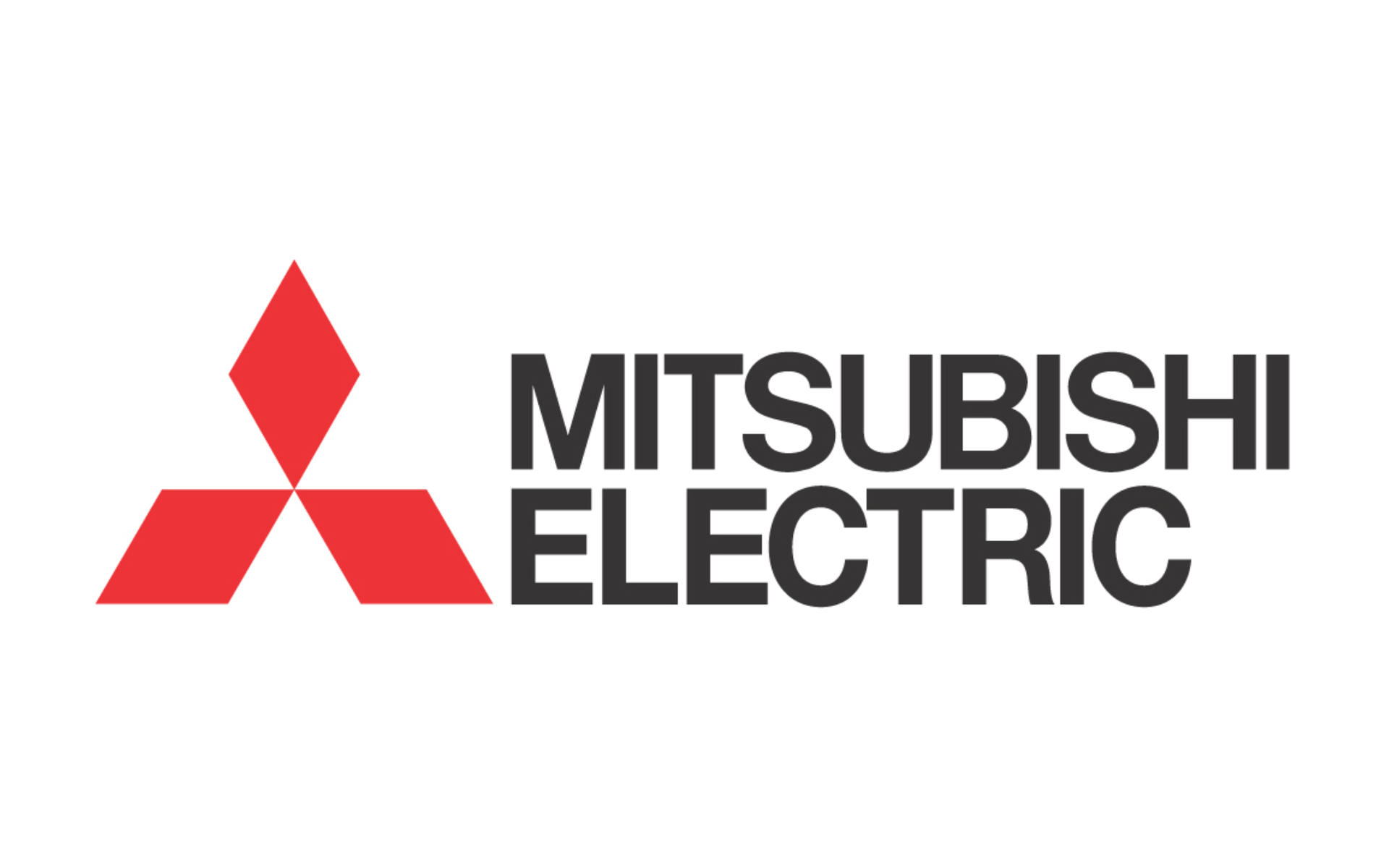 Mitsubishi Electric logo with red geometric icon and black text on a white background