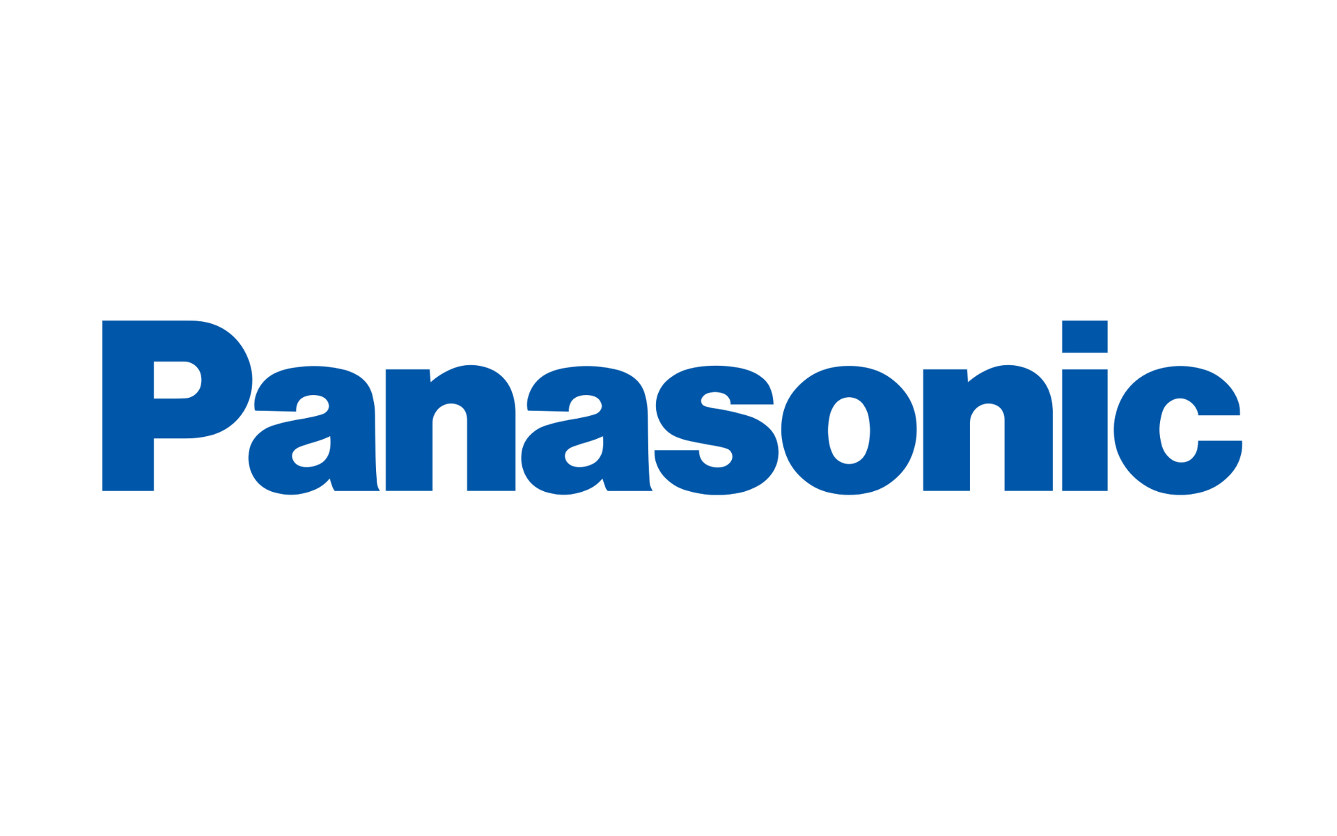 Blue Panasonic logo on a white background