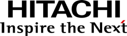 Hitachi logo with the slogan “Inspire the Next” in black and red