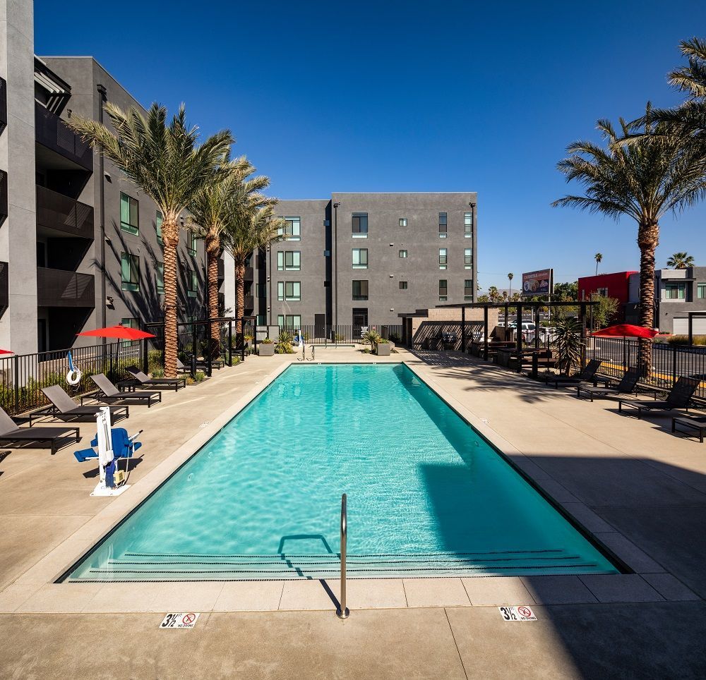Photo slider displaying property amenities - pool