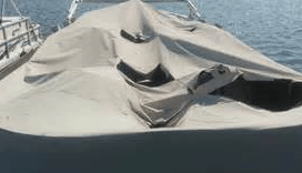 Pontoon Upside Down — Moorhead, MN — Olson Awning & Canvas