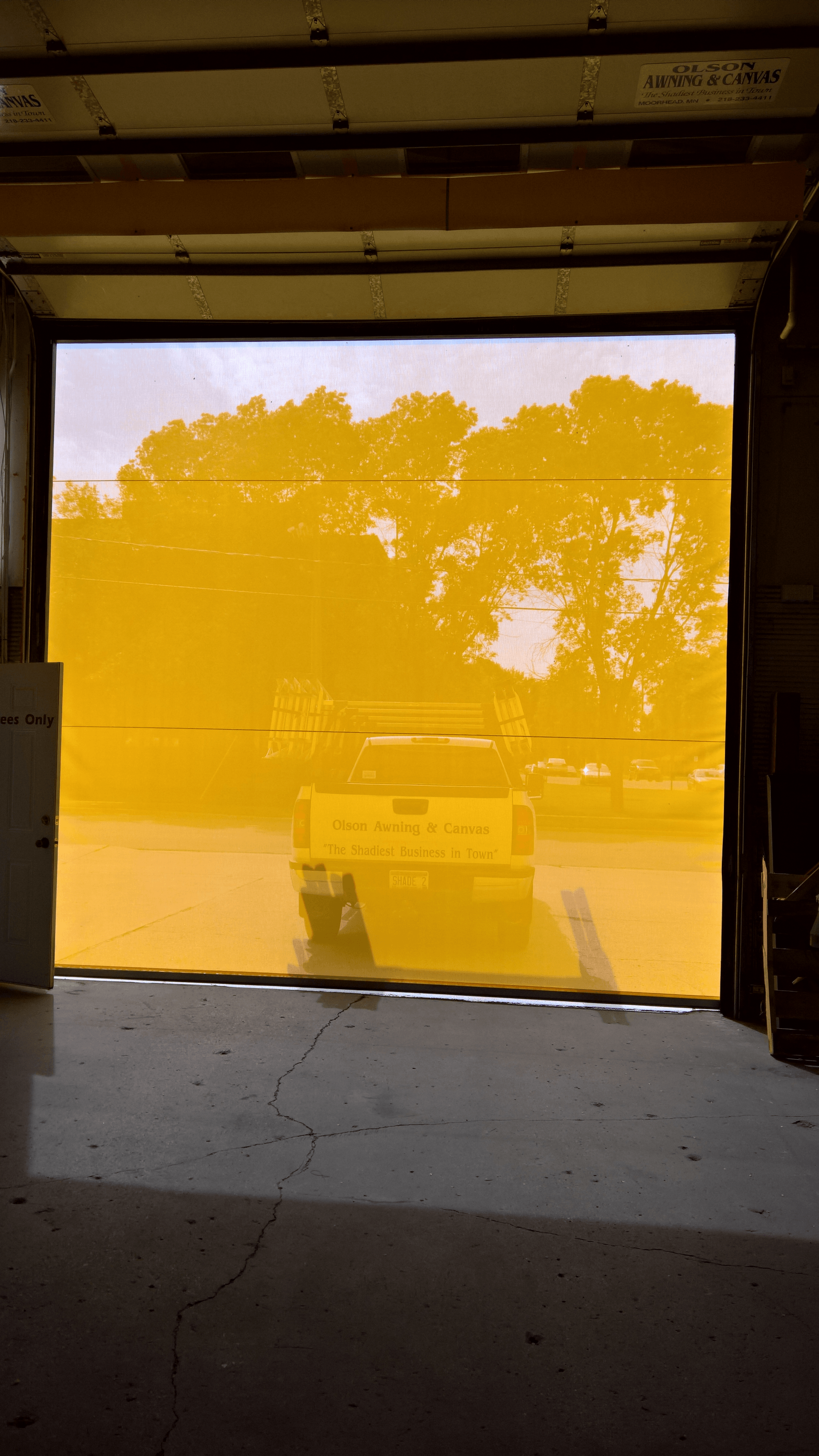 Yellow Sheet Screen Inside The Store — Moorhead, MN — Olson Awning & Canvas