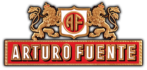 the logo for arturo fuente has two lions on it