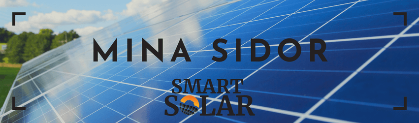 En bild på en solpanel med orden mina sidor smart solar skrivna på.