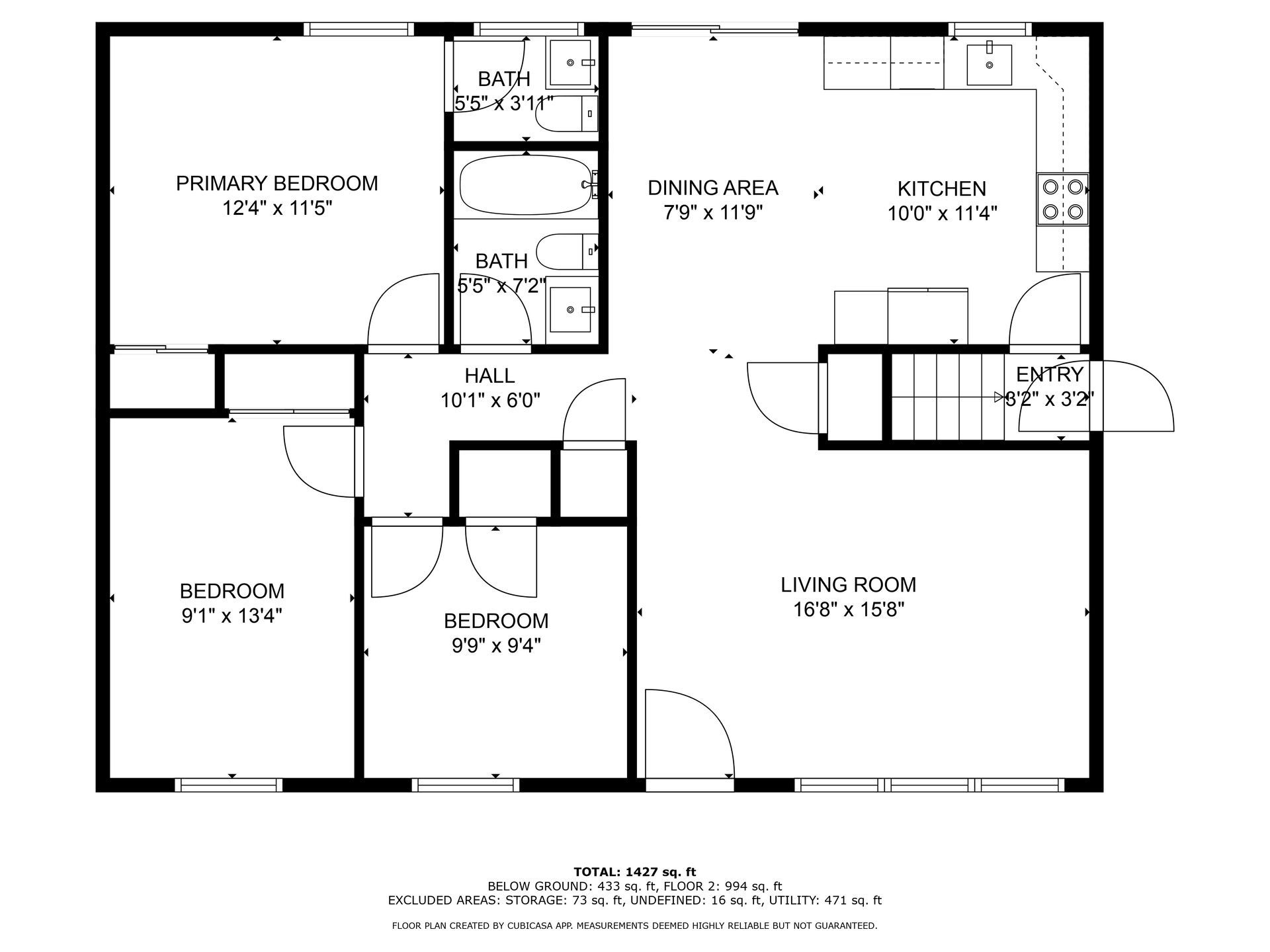 A black and white floor plan of a house.