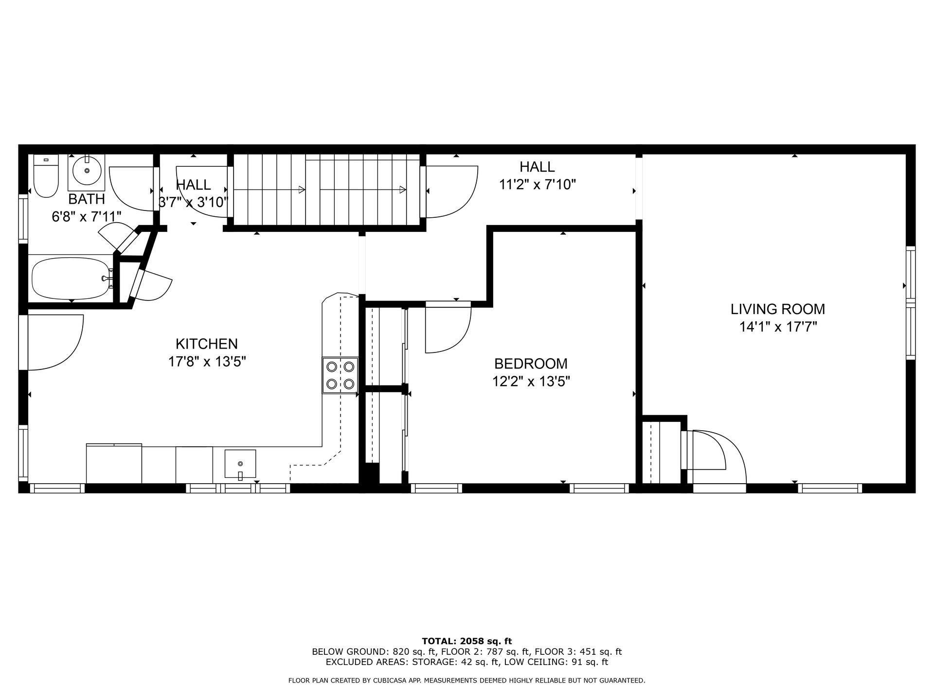 A black and white floor plan of a house.