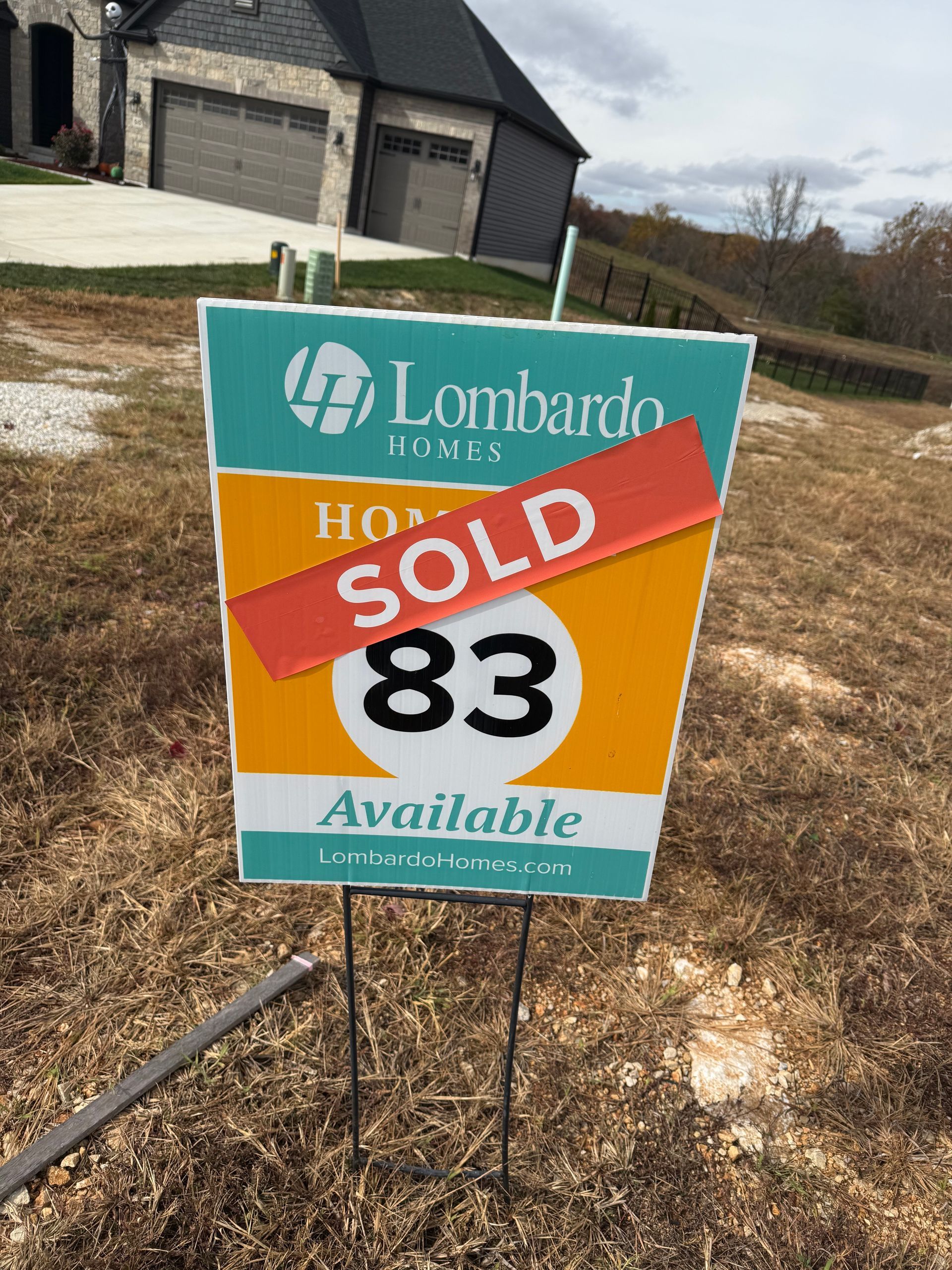 A lombardo real estate sign in front of a house