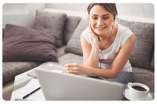 woman attending online hypnotherapy