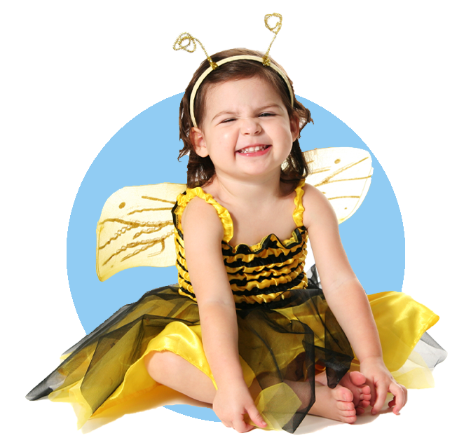 Little Girl Wearing Bee Costume - Wilsonville, OR - New Foundations Preschool