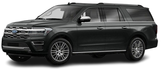 A black ford expedition is shown on a white background.