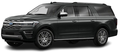 A black ford expedition is shown on a white background.