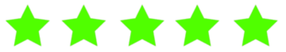Five gold stars on a white background