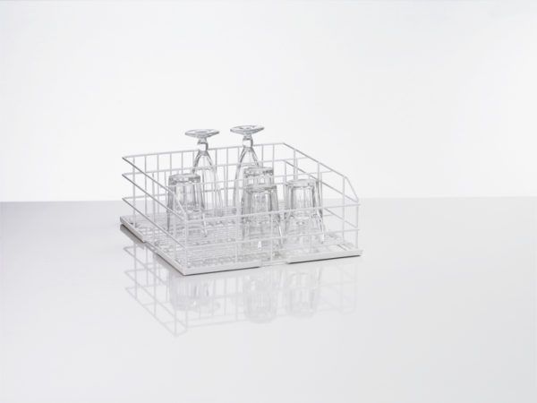 Gläserkorb aus Drahtgitter, Größe S, 3 Reihen