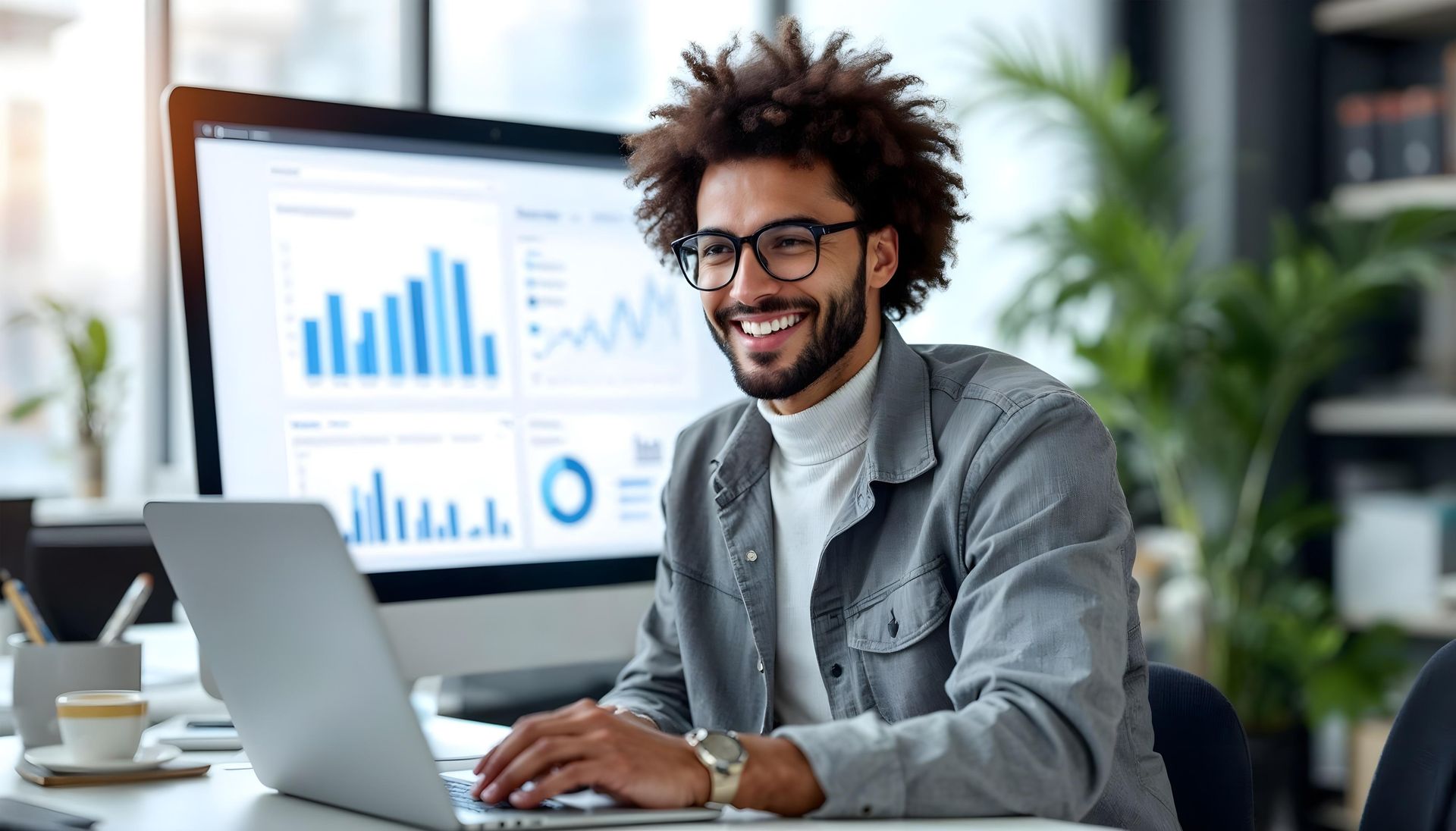 SEO expert at a digital marketing agency reviewing analytics