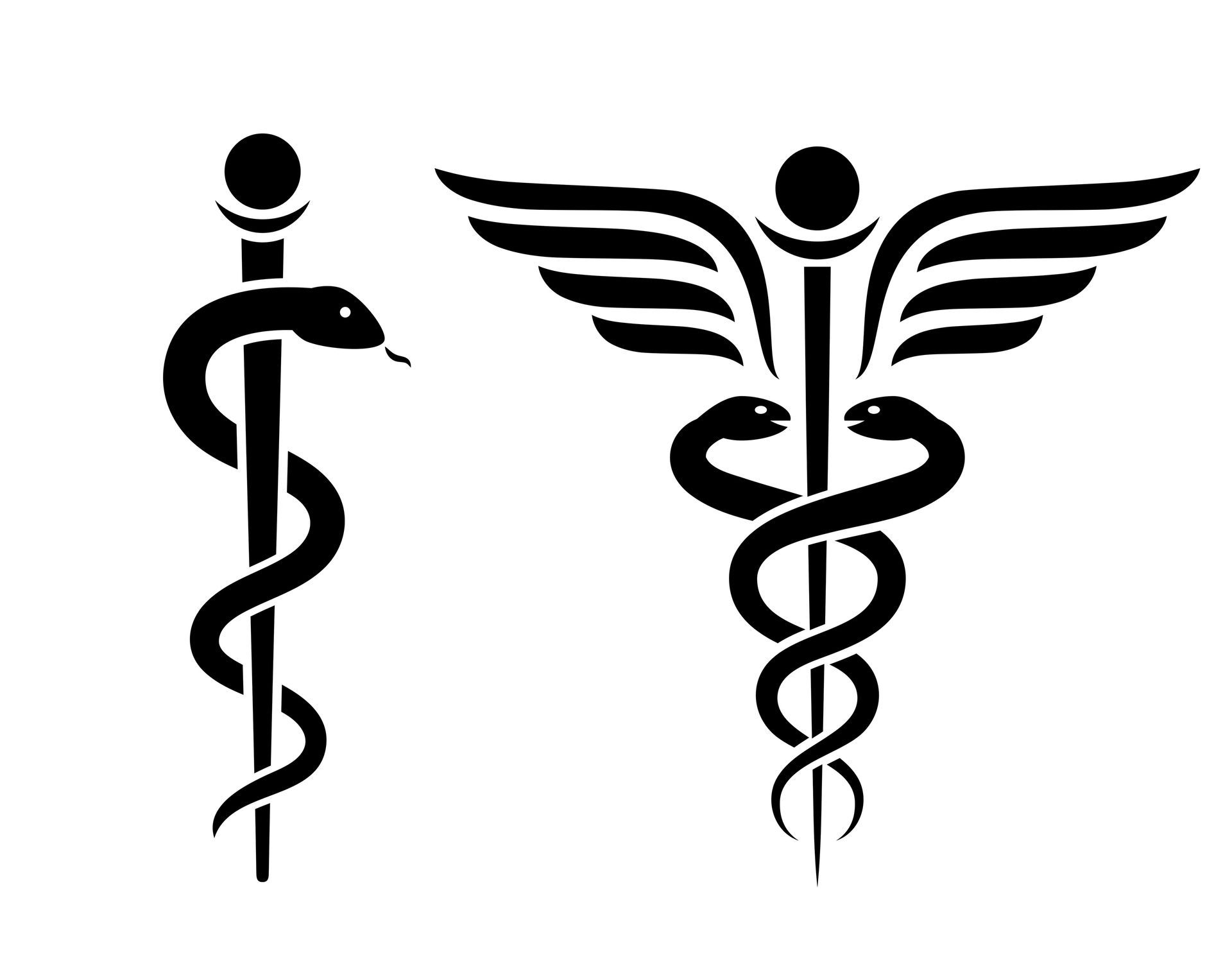Medical Symbols - Caduceus and Rod of Asclepius