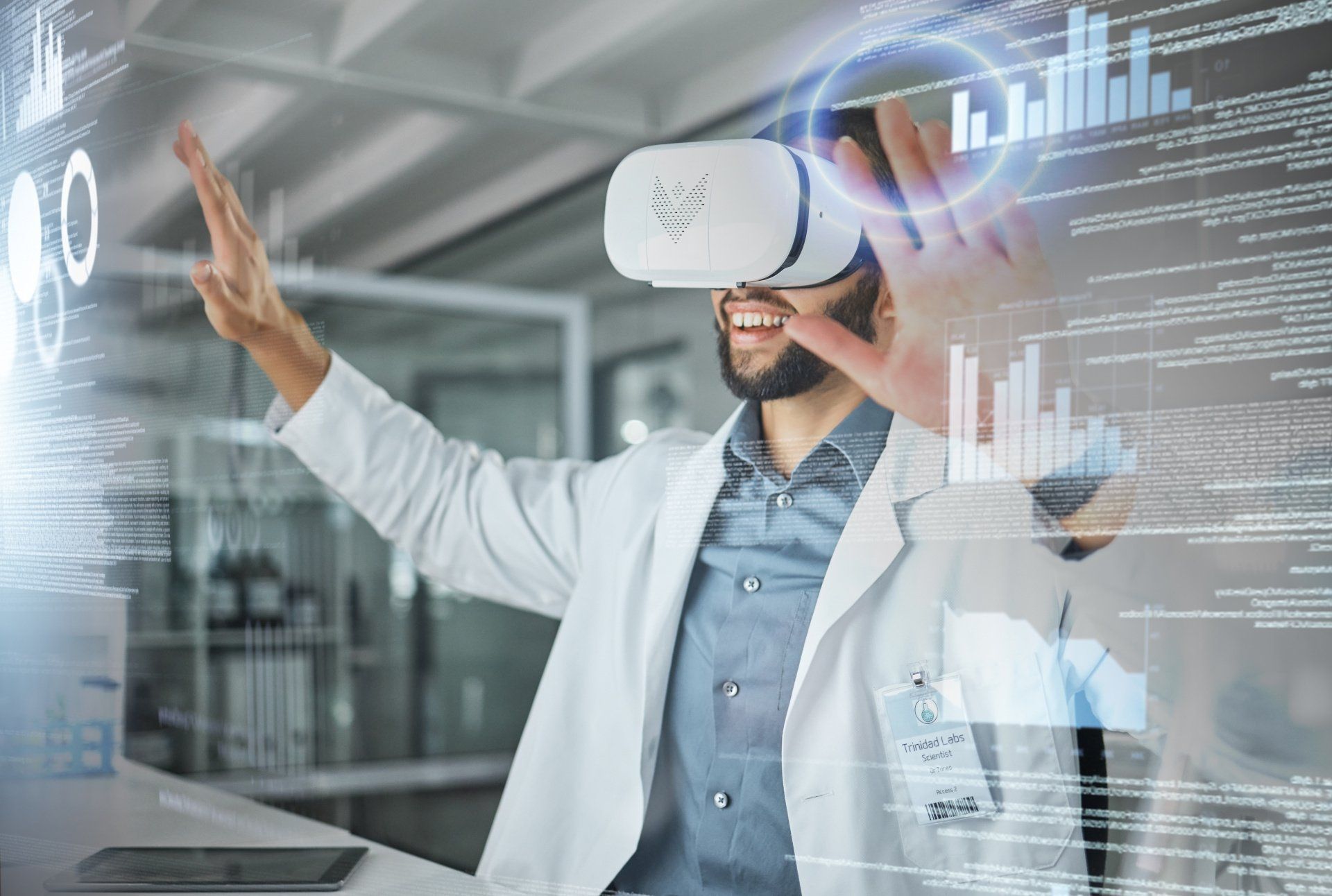 doctor using virtual reality googles