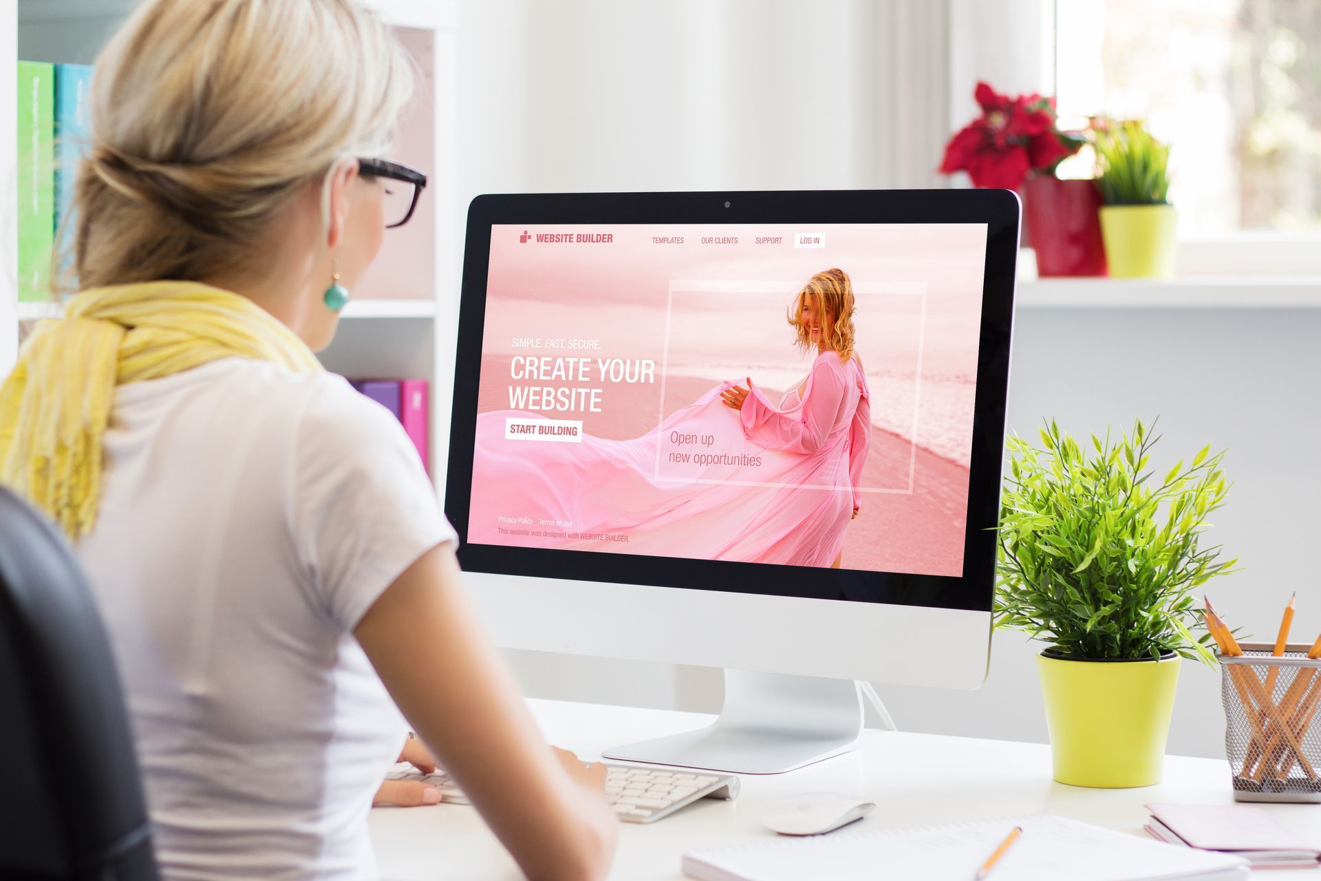 woman looking at medical website