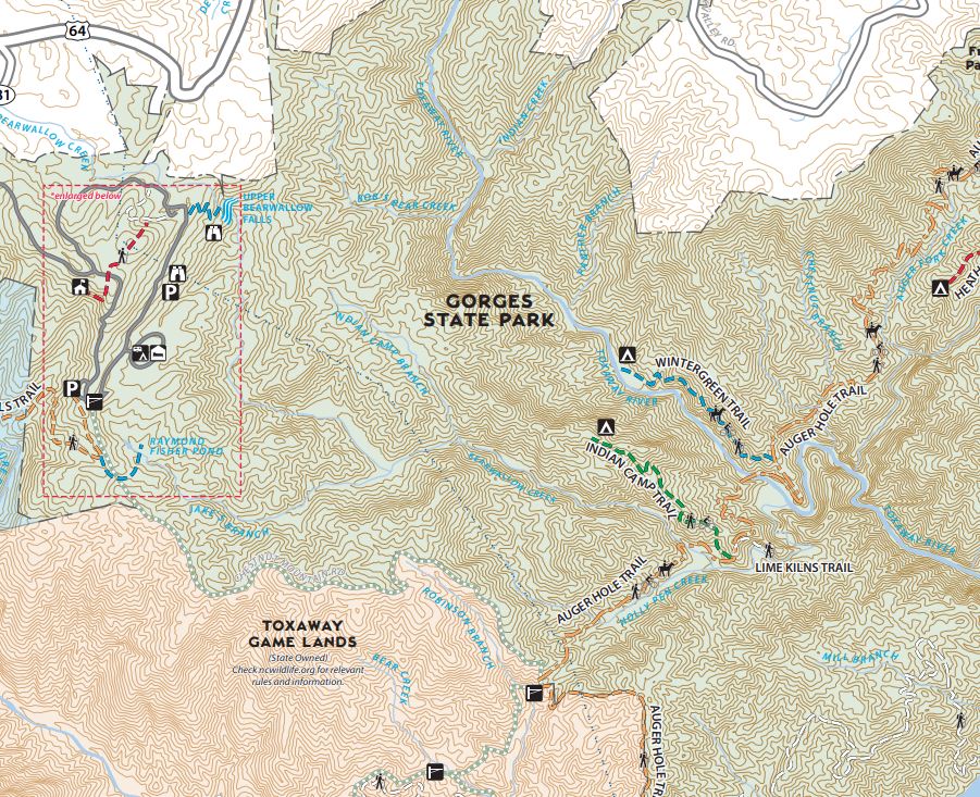 a map showing the location of a state park .