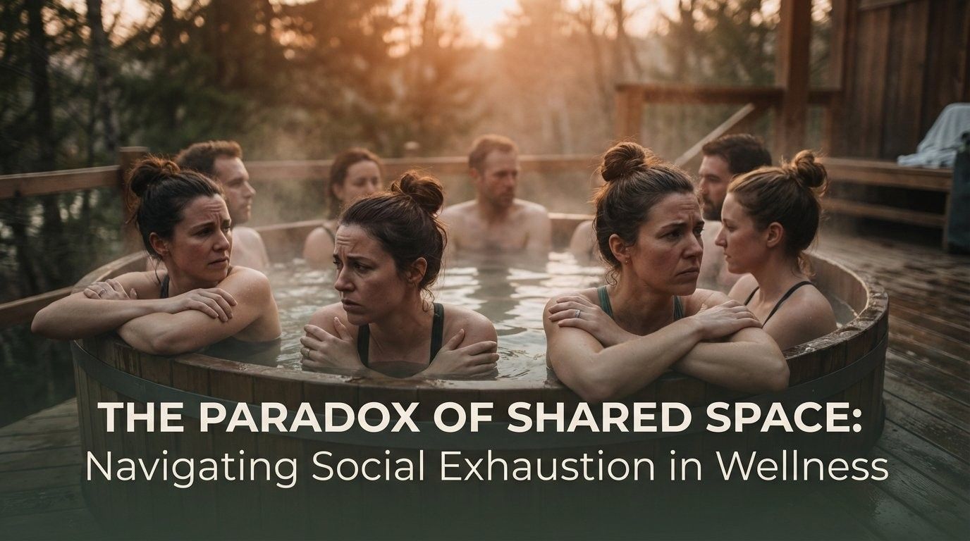 A group of people are hiking in the woods.