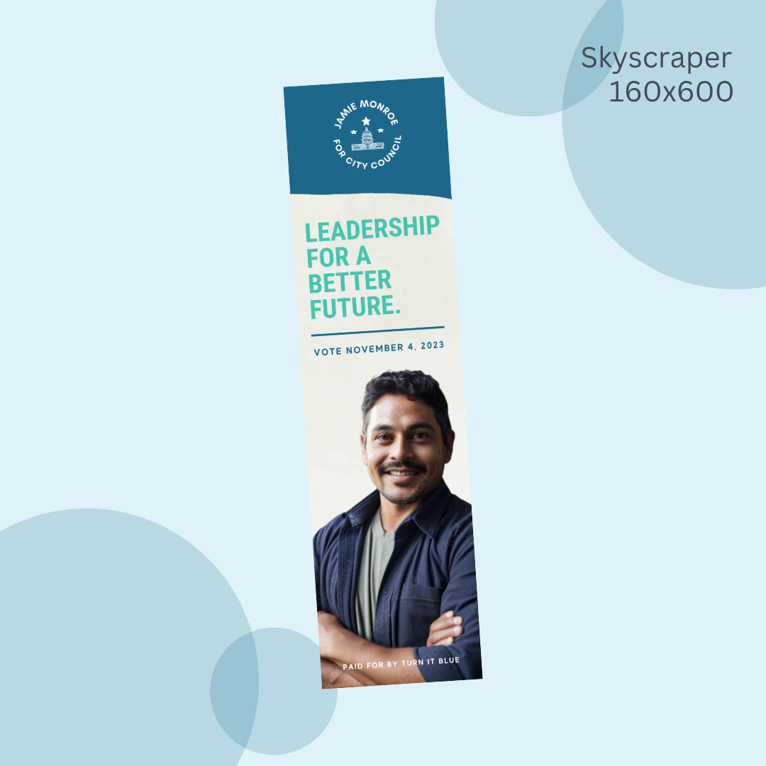 A banner that says leadership for a better future