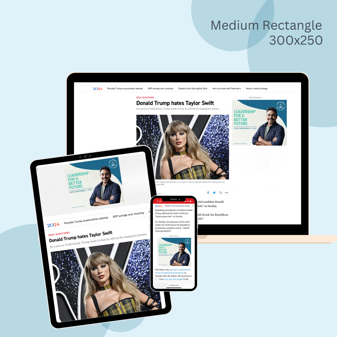 A laptop , tablet , and cell phone are displaying a website.