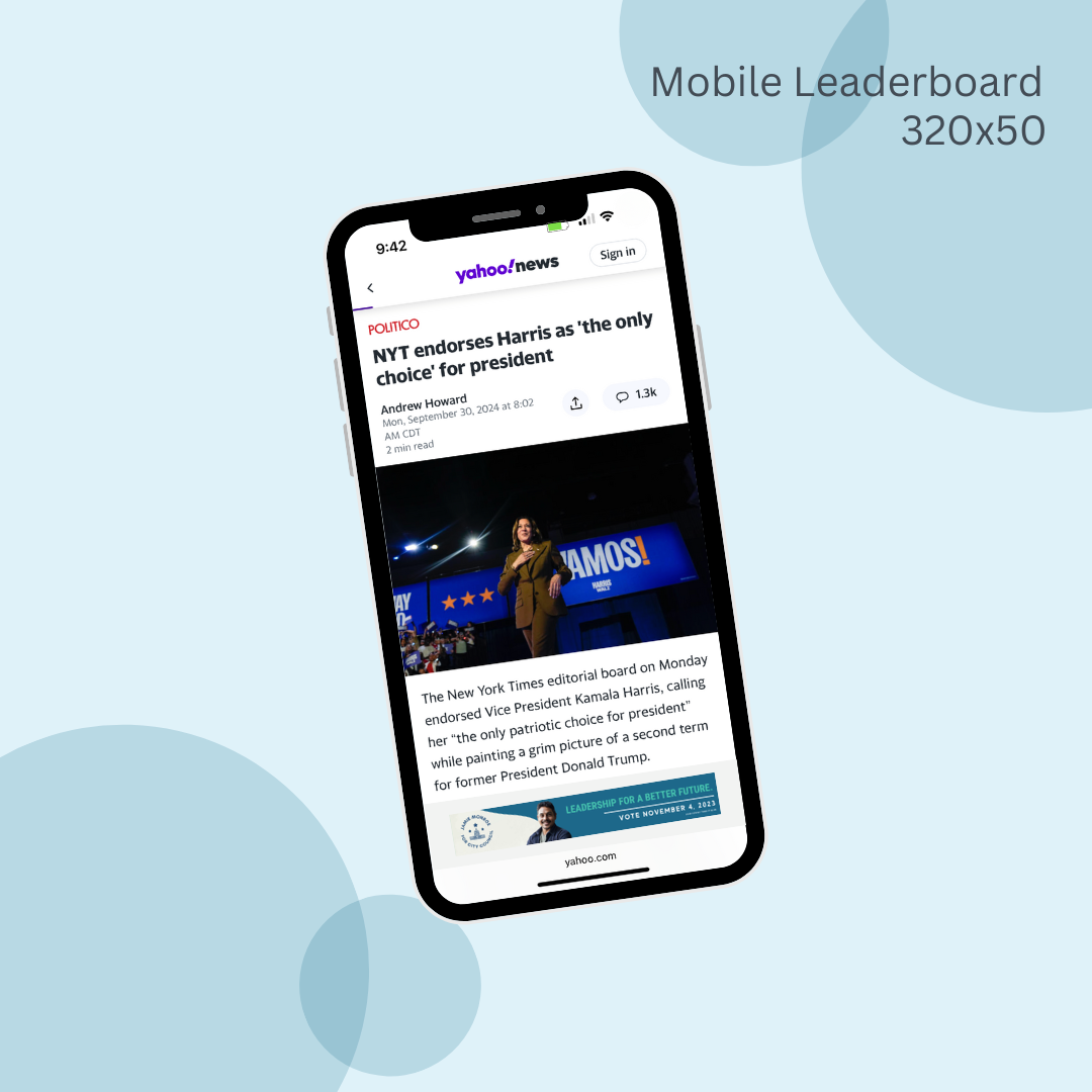 A cell phone is displaying a news article on its screen.