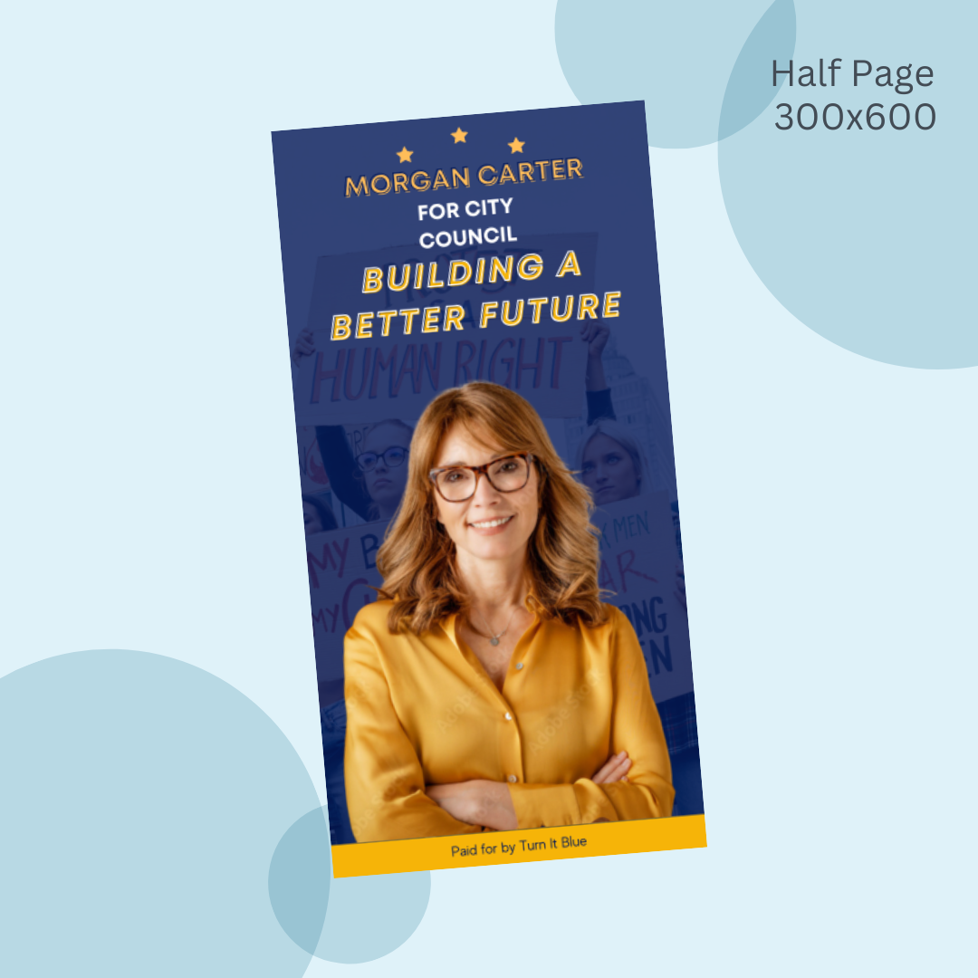 A half page ad for morgan carter for city council