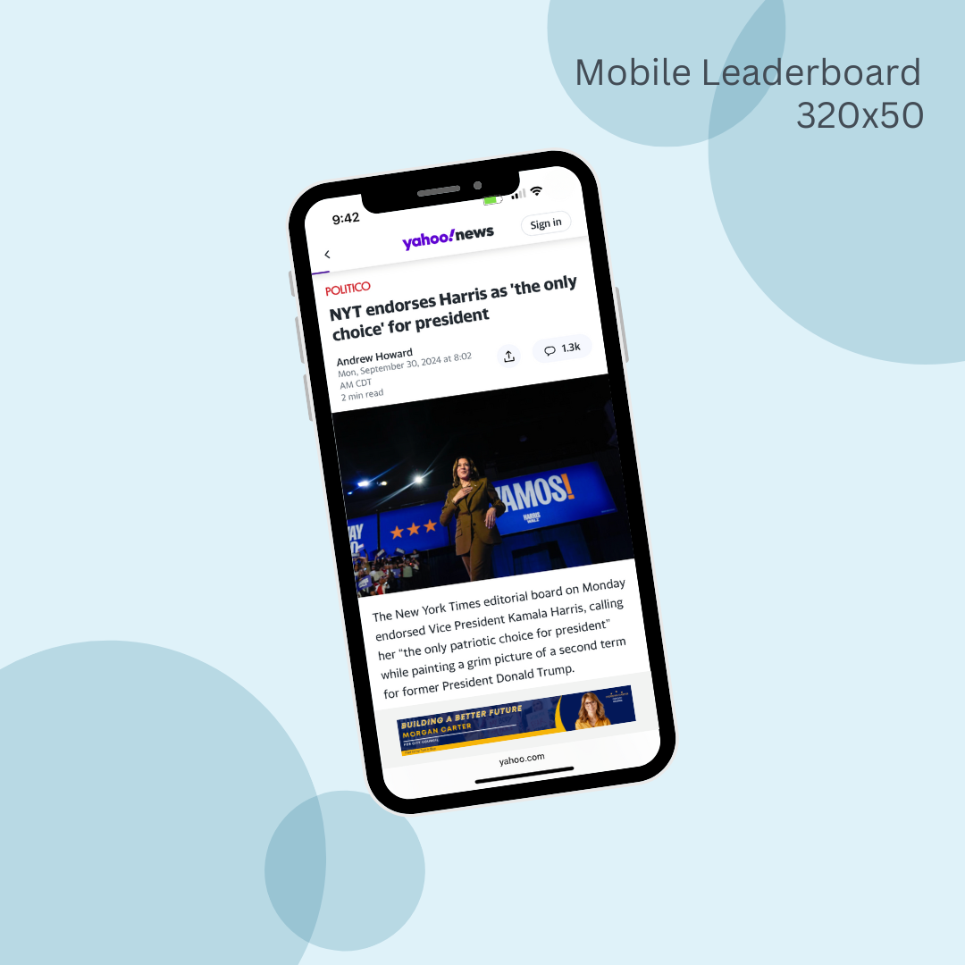 A cell phone is displaying a news article on its screen.