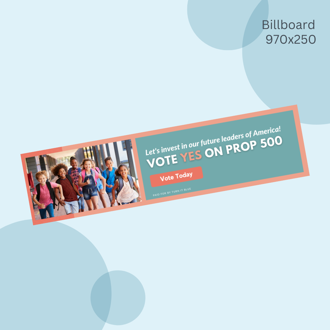 A billboard that says vote yes on prop 500
