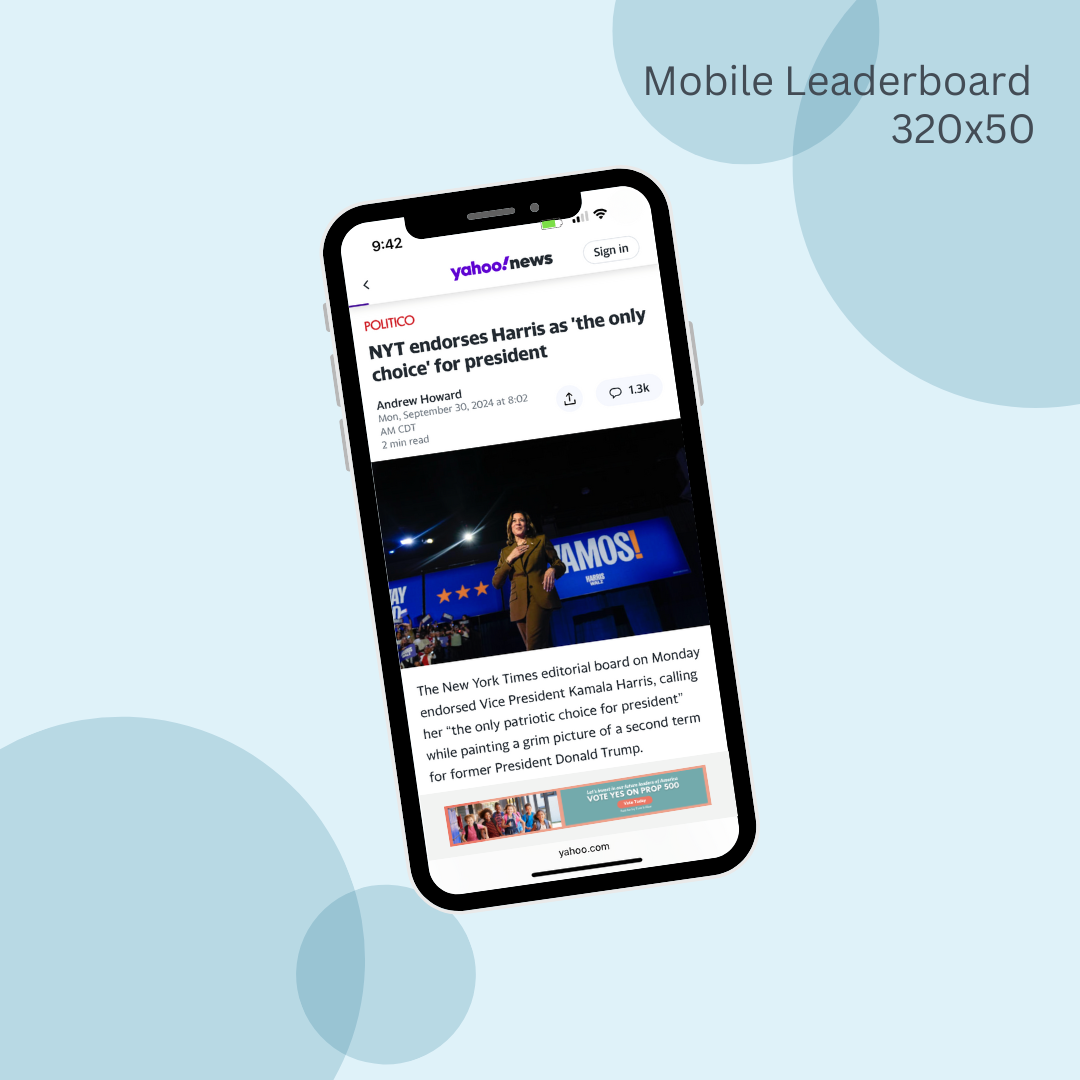 A cell phone is displaying a news article on its screen.