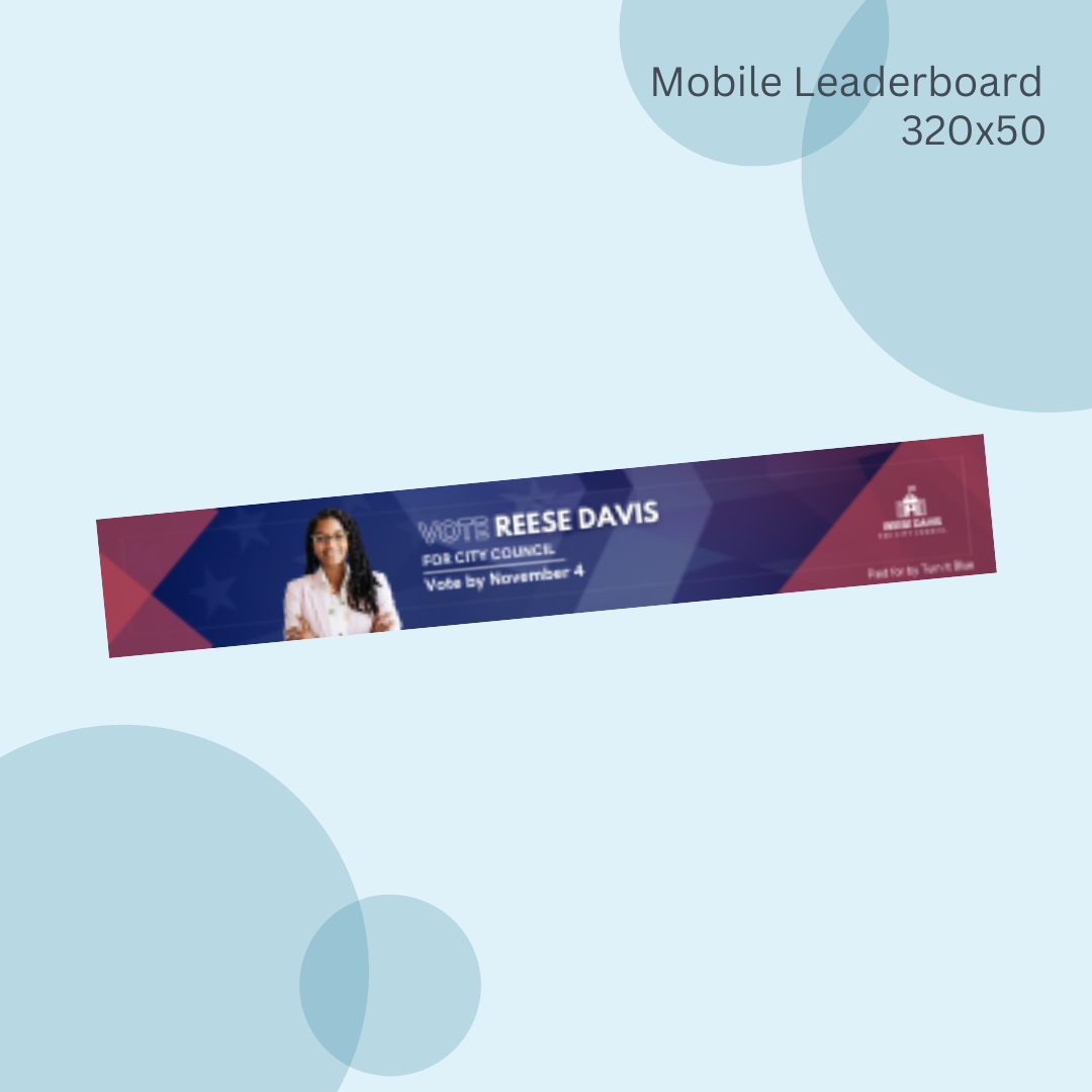 A mobile leaderboard with a woman on it