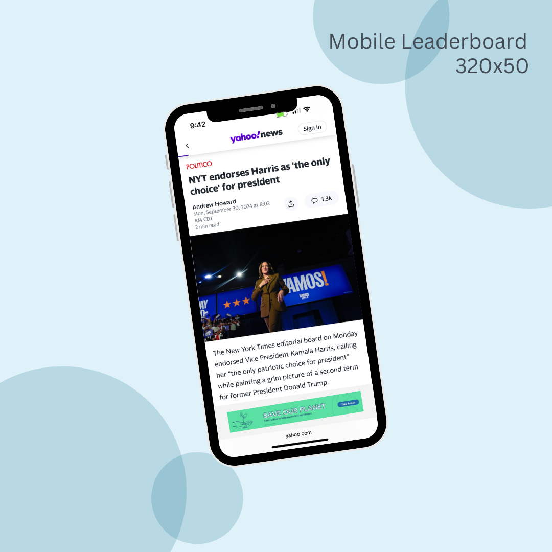 A cell phone with a news article on the screen.