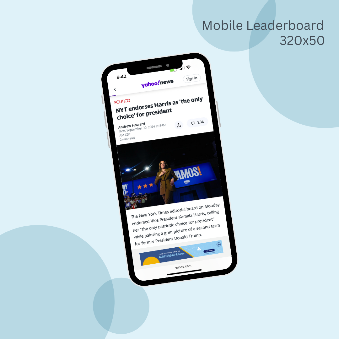 A cell phone with a news article on the screen.