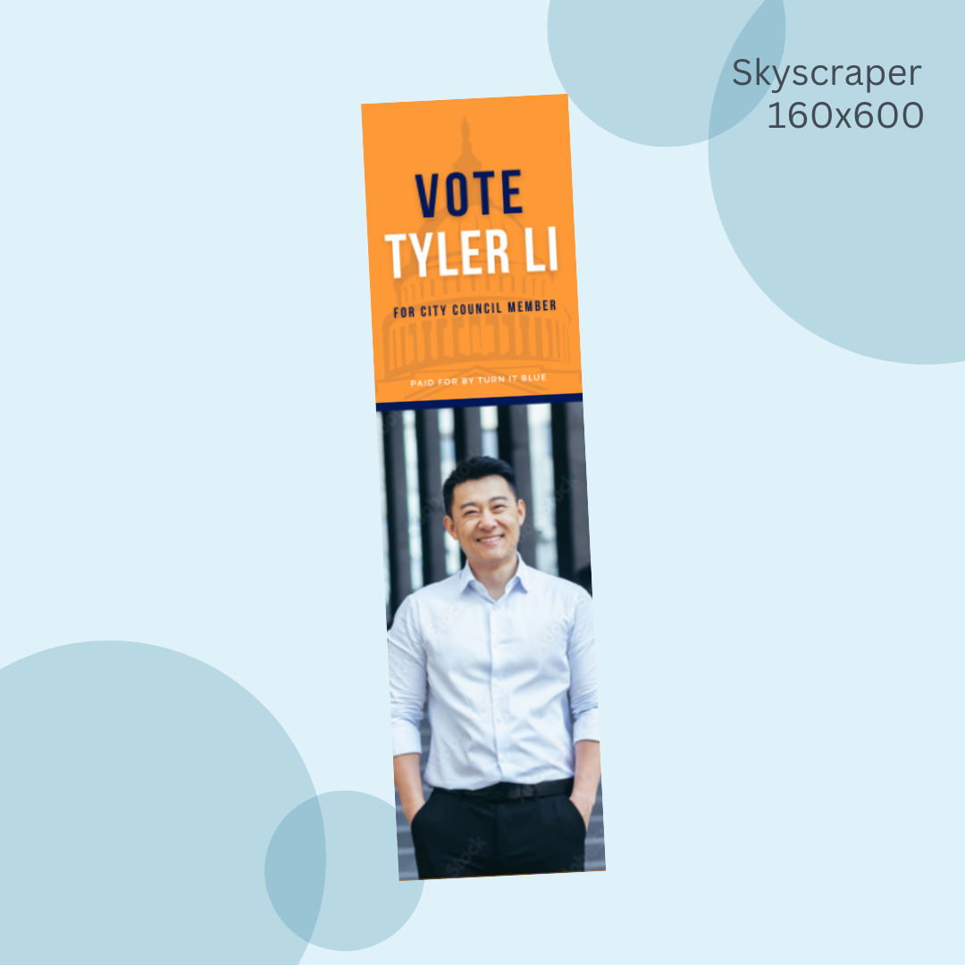 A sign that says vote tyler li on it