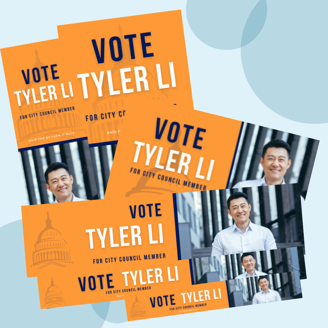 A poster that says vote tyler li on it