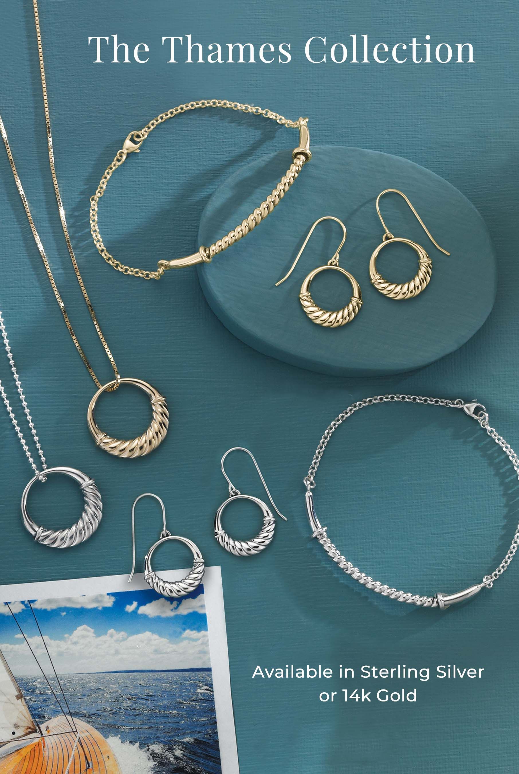 A collection of jewelry called the thames collection