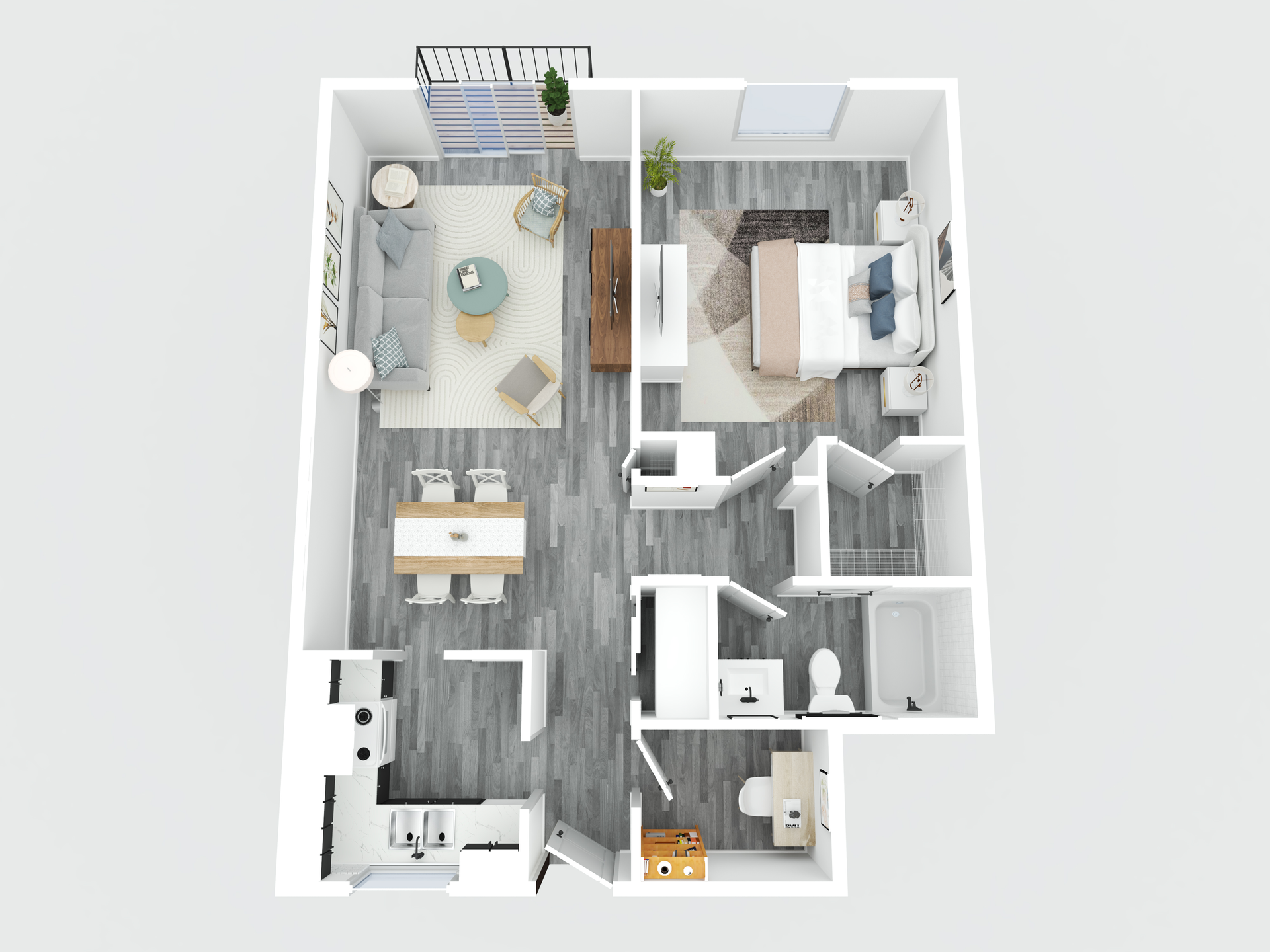 studio floor plan - architectural drawing style