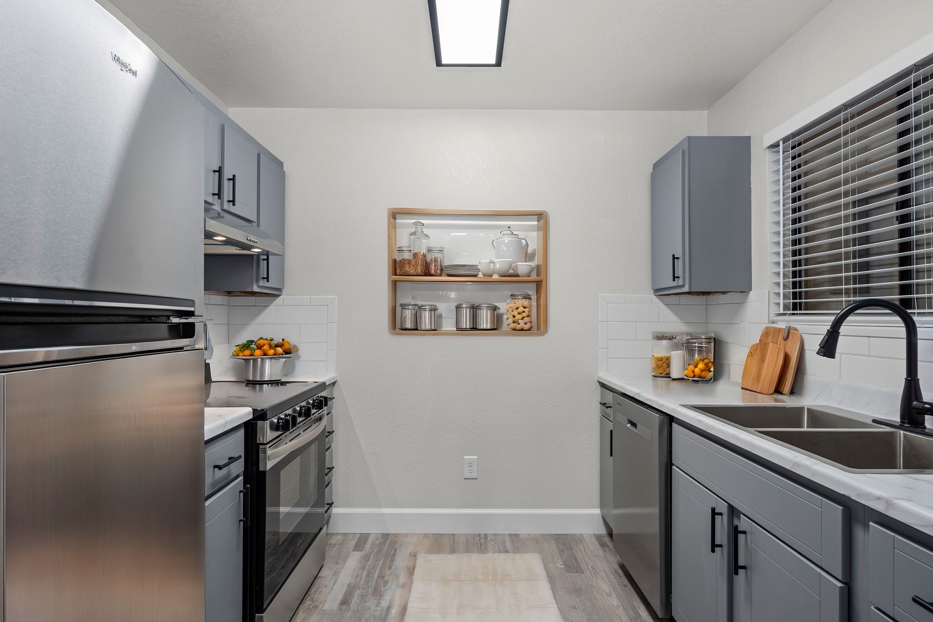 Photo of a kitchen with contemporary appliances