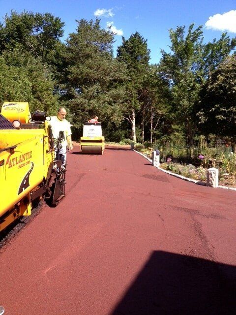 Red Asphalt Paving Compaction — Peabody, MA — Atlantic Paving Corp.
