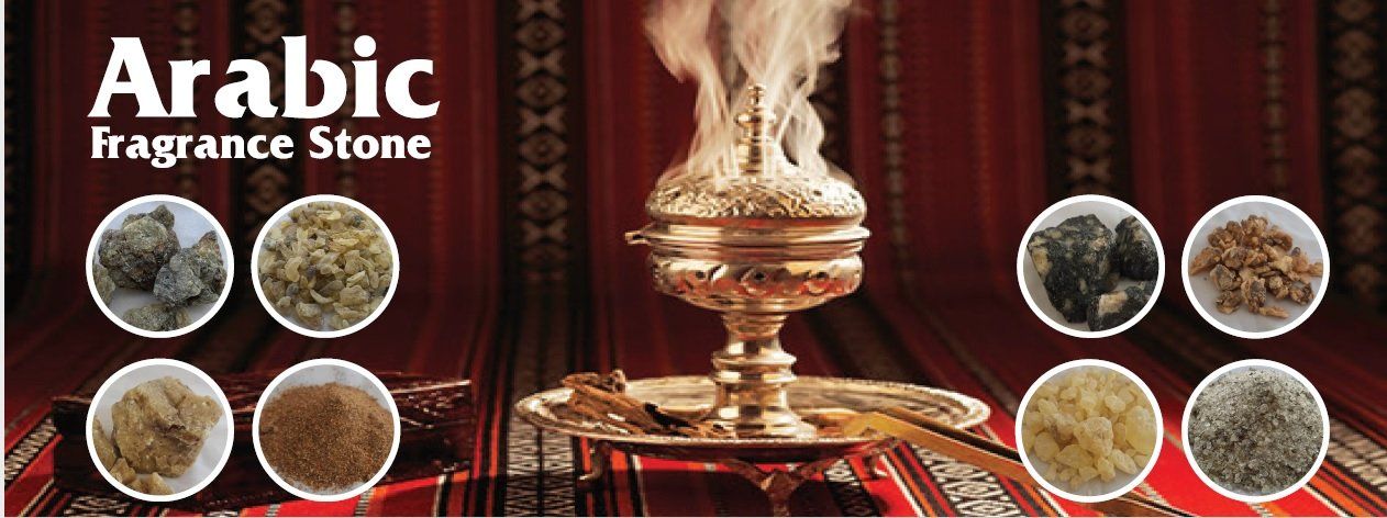 A picture of arabic fragrance stone on a table