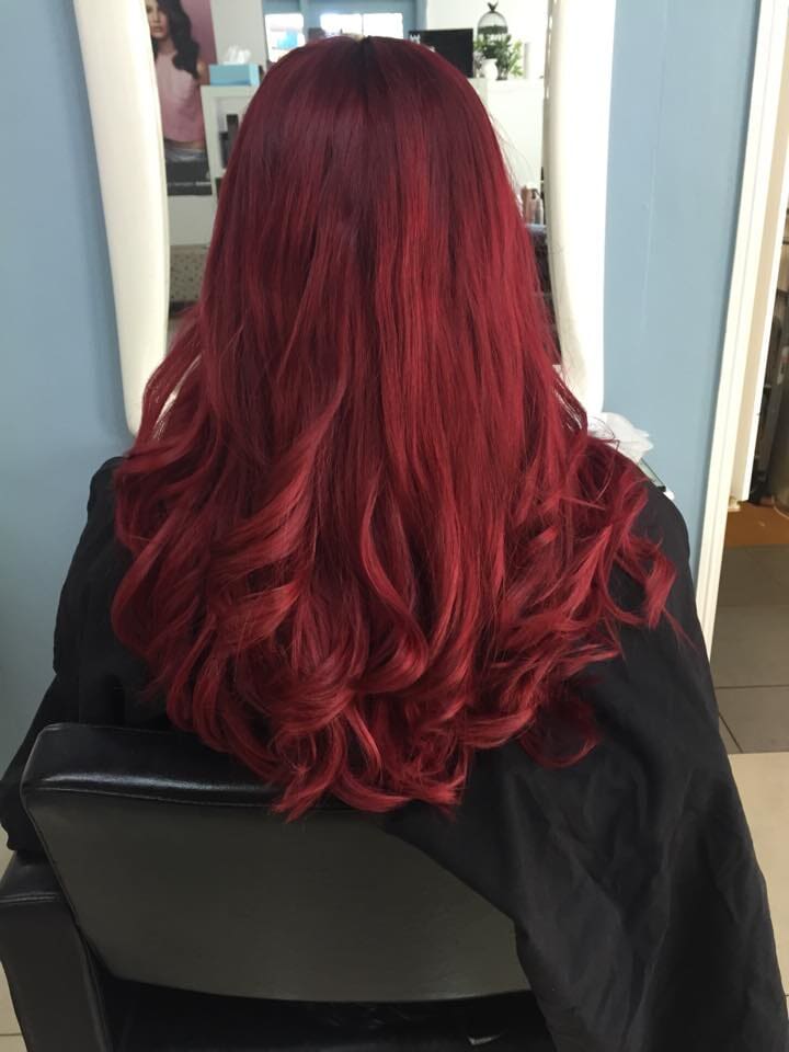 Dyed Red Hair — Hairdresser in Emerald, QLD